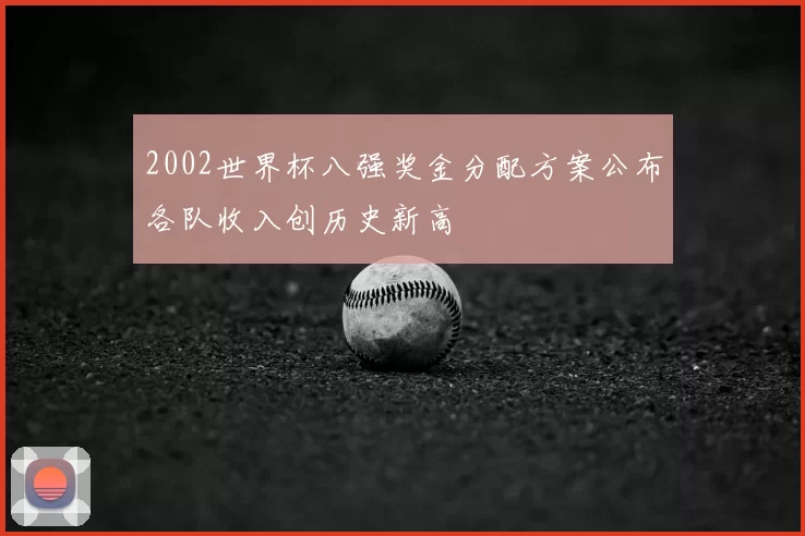 2002世界杯八强奖金分配方案公布各队收入创历史新高